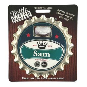 Sam Bottle Buster Bottle Opener Fridge Magnet Coaster Pre-Personalized